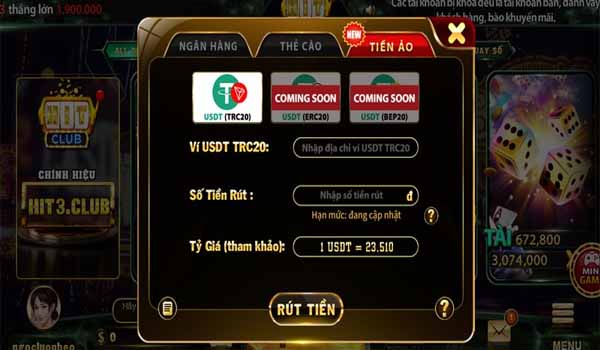 Nạp tiền hit club qua ví điện tử usdt (bitcoin)